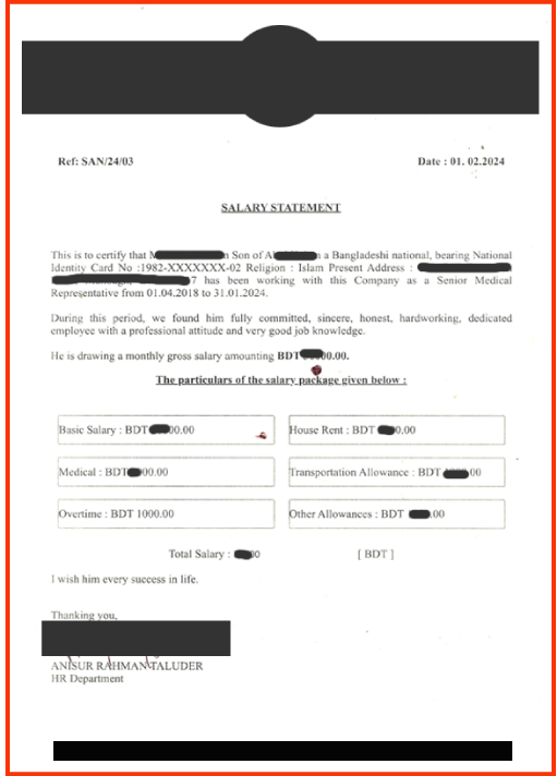 Salary Statement Maker for Local Currency