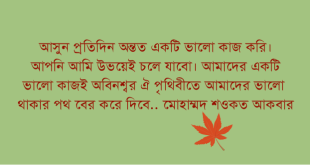 আসুন প্রতিদিন একটি ভালো কাজ করি